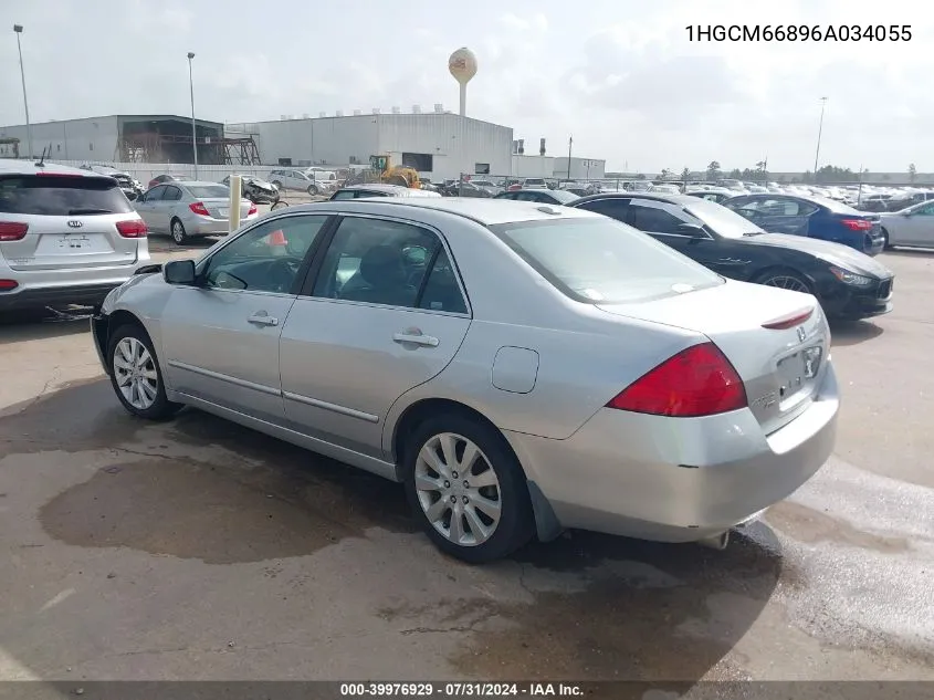 2006 Honda Accord Sdn Ex-L V6 With Navi VIN: 1HGCM66896A034055 Lot: 39976929