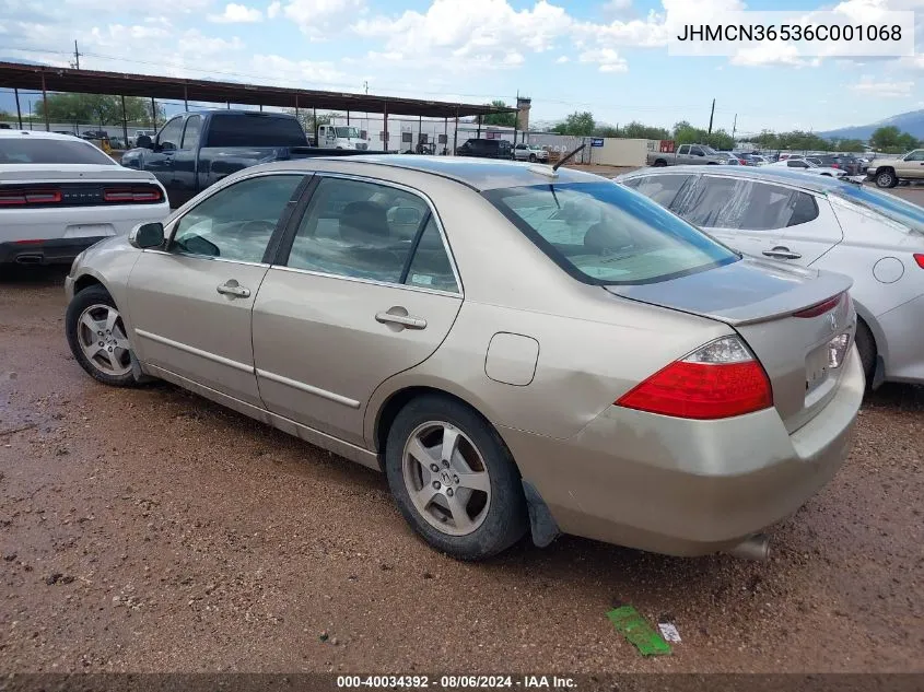 2006 Honda Accord Hybrid VIN: JHMCN36536C001068 Lot: 40034392