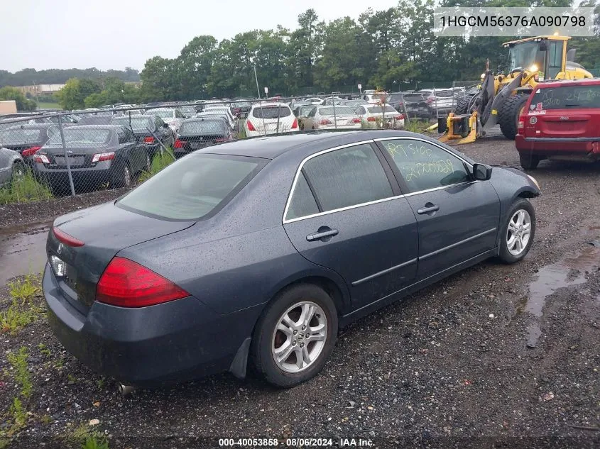 2006 Honda Accord Se VIN: 1HGCM56376A090798 Lot: 40053858