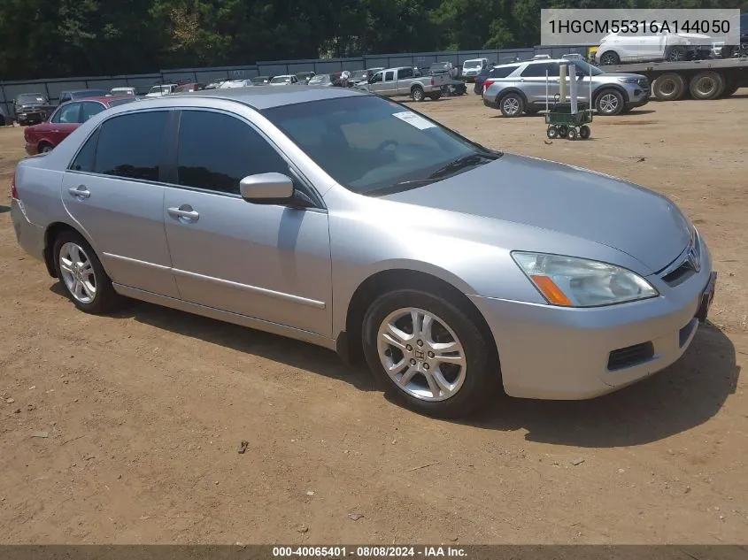 1HGCM55316A144050 2006 Honda Accord 2.4 Se