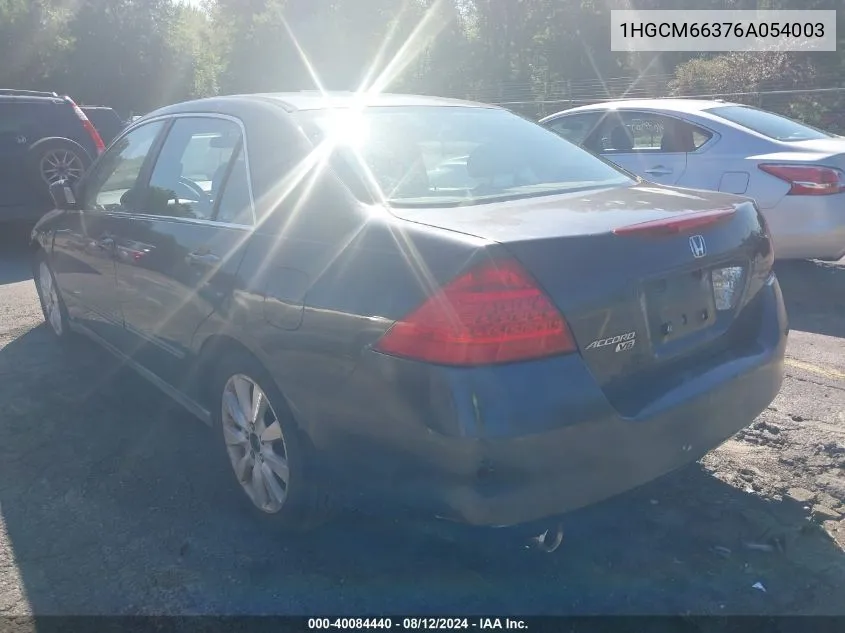 2006 Honda Accord 3.0 Lx VIN: 1HGCM66376A054003 Lot: 40084440