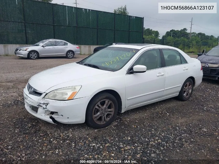 2006 Honda Accord 2.4 Ex VIN: 1HGCM56866A123107 Lot: 40091704