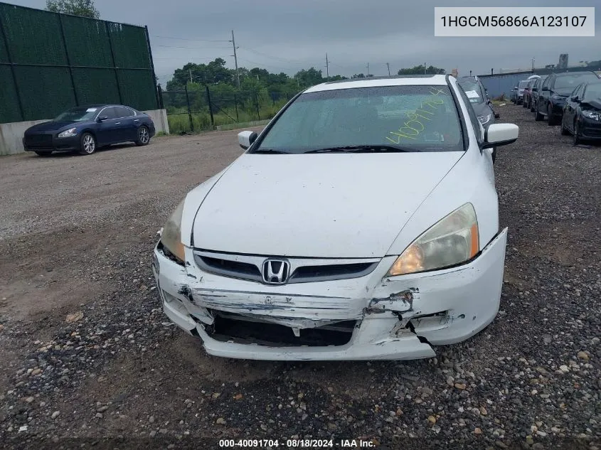 2006 Honda Accord 2.4 Ex VIN: 1HGCM56866A123107 Lot: 40091704