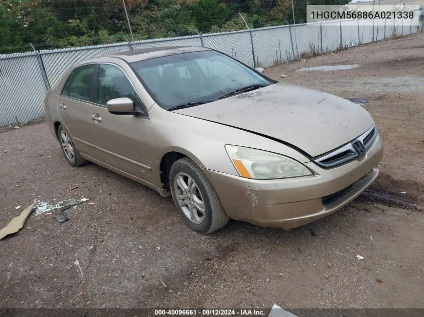 2006 Honda Accord 2.4 Ex VIN: 1HGCM56886A021338 Lot: 40096661