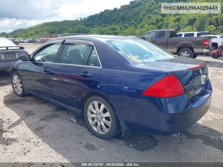 1HGCM66396A029443 2006 Honda Accord 3.0 Lx