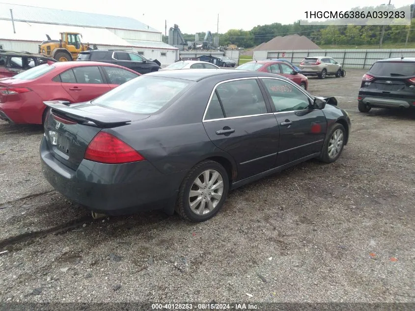 2006 Honda Accord 3.0 Lx VIN: 1HGCM66386A039283 Lot: 40128253