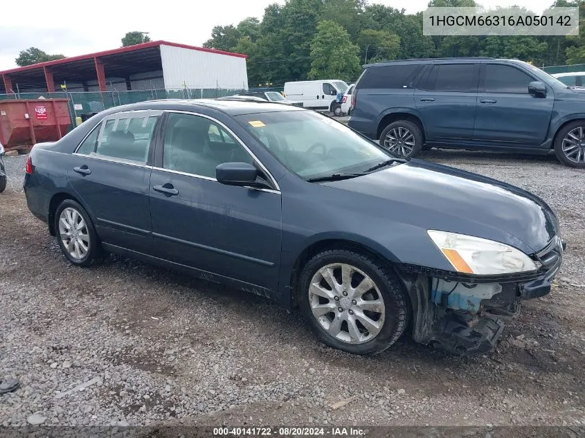 1HGCM66316A050142 2006 Honda Accord Lx