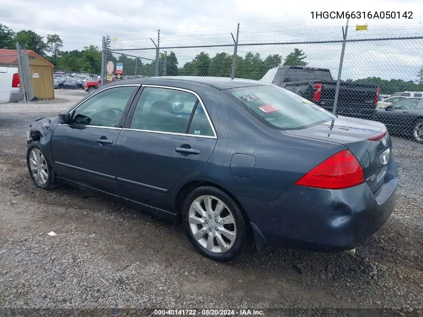 1HGCM66316A050142 2006 Honda Accord Lx