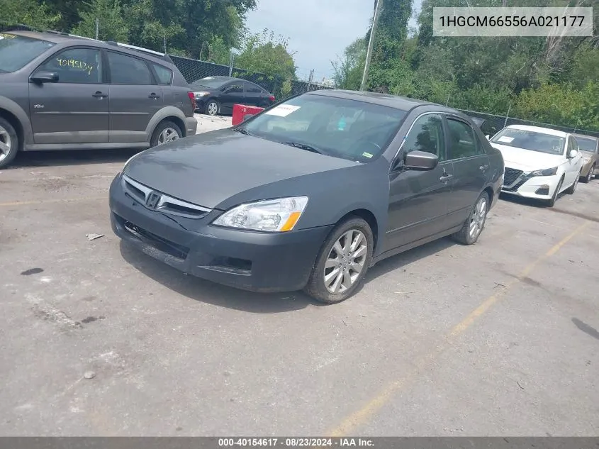 2006 Honda Accord 3.0 Ex VIN: 1HGCM66556A021177 Lot: 40154617