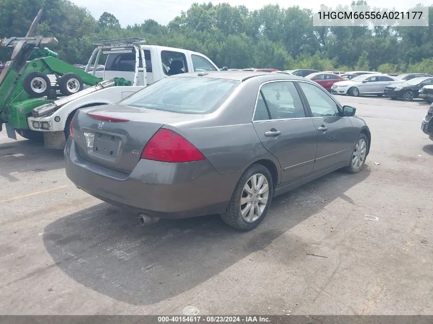 2006 Honda Accord 3.0 Ex VIN: 1HGCM66556A021177 Lot: 40154617