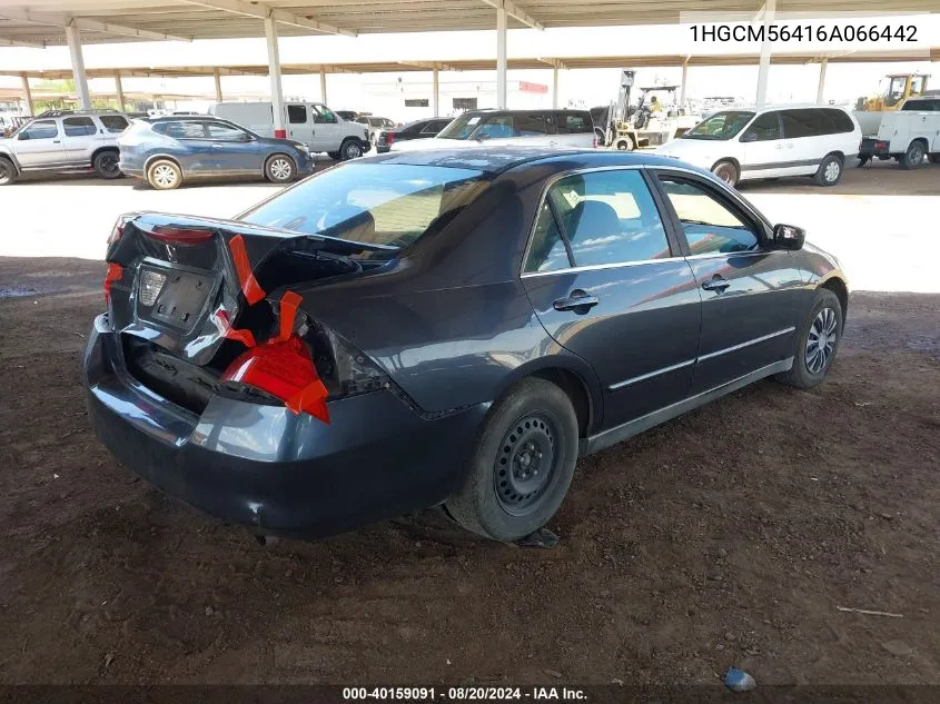 1HGCM56416A066442 2006 Honda Accord 2.4 Lx