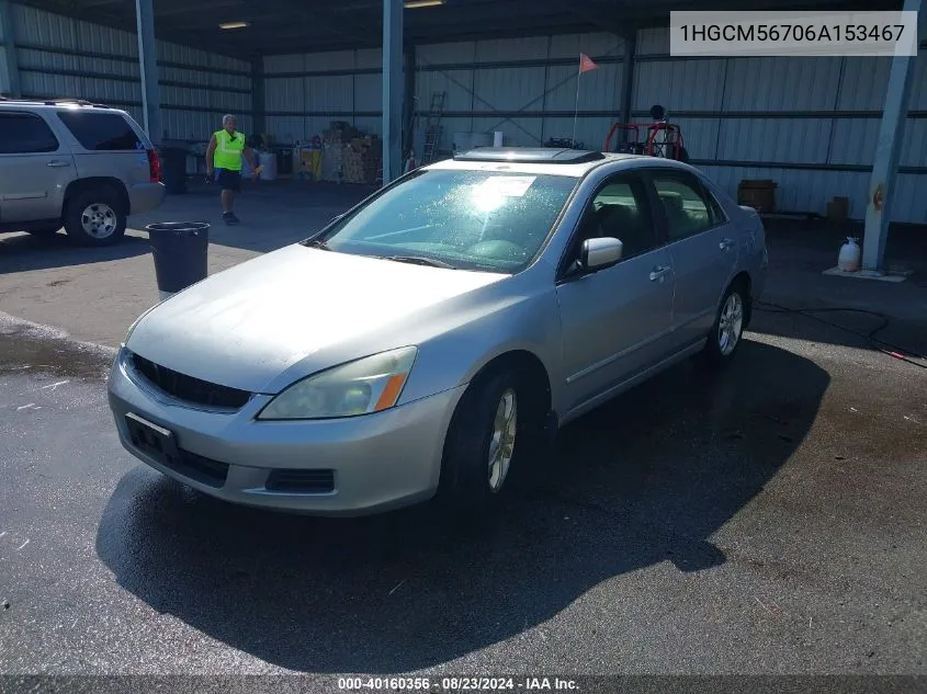 1HGCM56706A153467 2006 Honda Accord 2.4 Ex