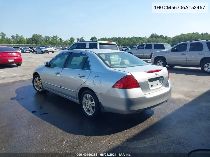 1HGCM56706A153467 2006 Honda Accord 2.4 Ex