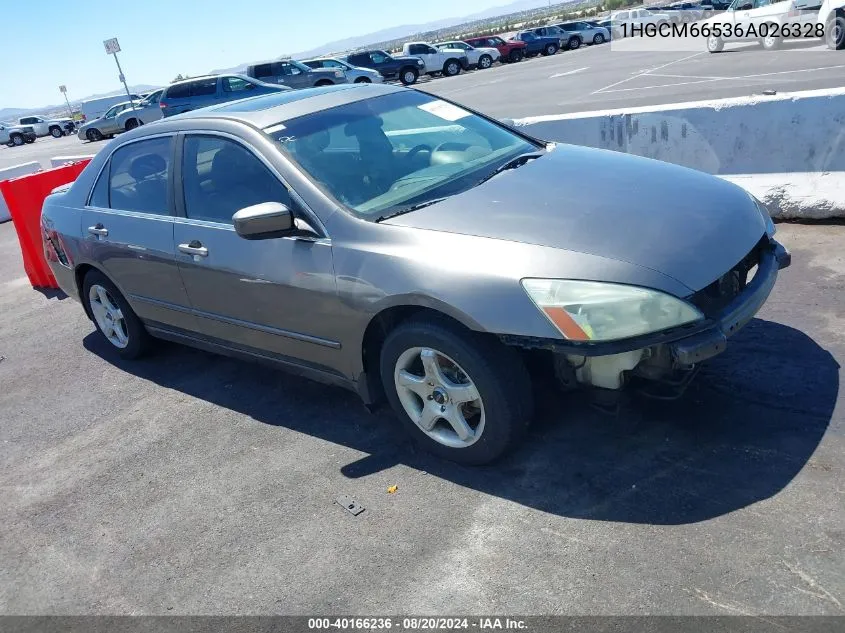 2006 Honda Accord 3.0 Ex VIN: 1HGCM66536A026328 Lot: 40166236