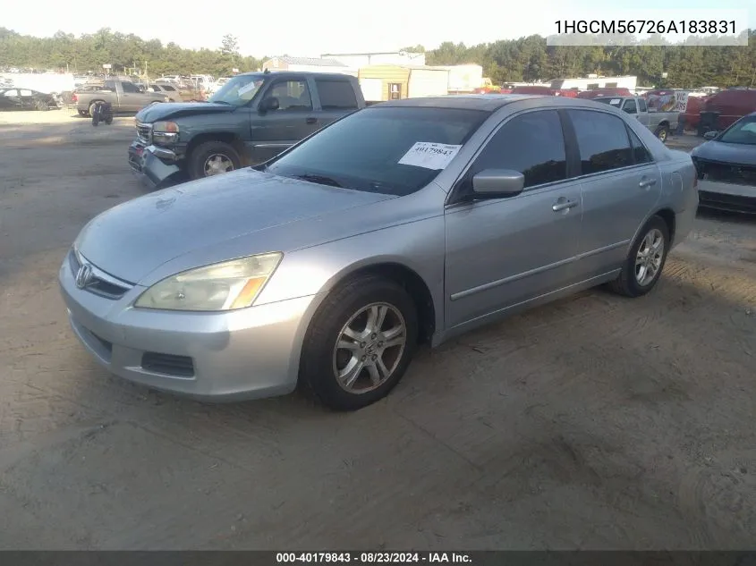 1HGCM56726A183831 2006 Honda Accord 2.4 Ex