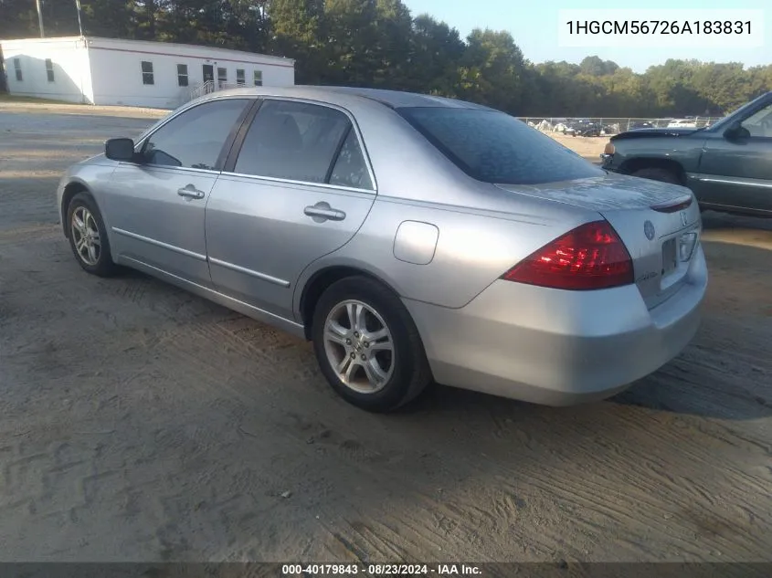 1HGCM56726A183831 2006 Honda Accord 2.4 Ex