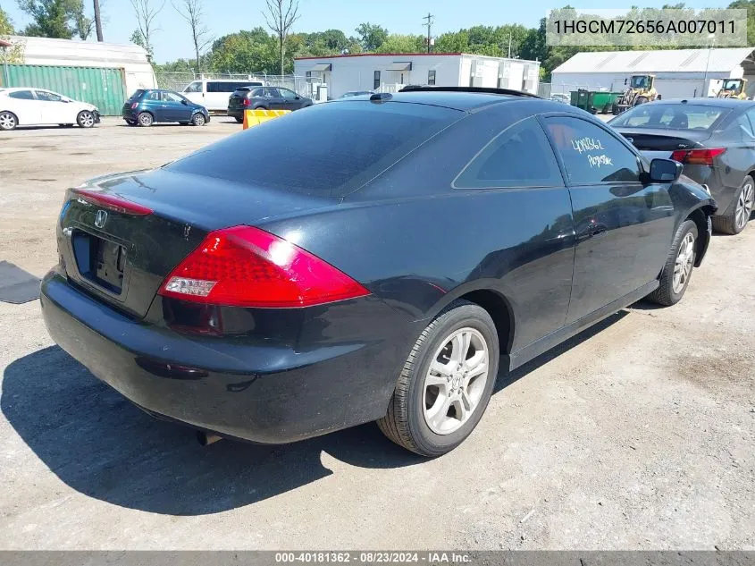 2006 Honda Accord 2.4 Ex VIN: 1HGCM72656A007011 Lot: 40181362