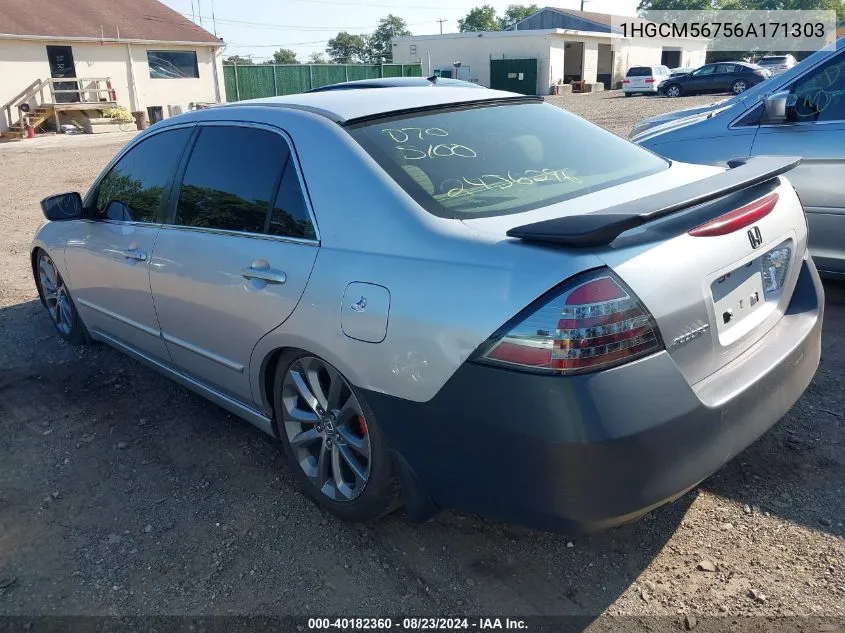 2006 Honda Accord 2.4 Ex VIN: 1HGCM56756A171303 Lot: 40182360