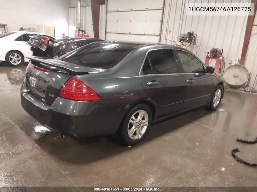 1HGCM56746A126725 2006 Honda Accord 2.4 Ex