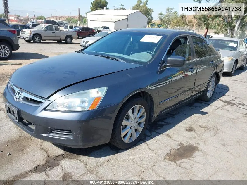 2006 Honda Accord Sdn Ex-L V6 With Navi VIN: 1HGCM66866A041738 Lot: 40193653