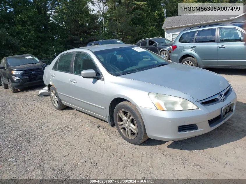 2006 Honda Accord 2.4 Se VIN: 1HGCM56306A007499 Lot: 40207697