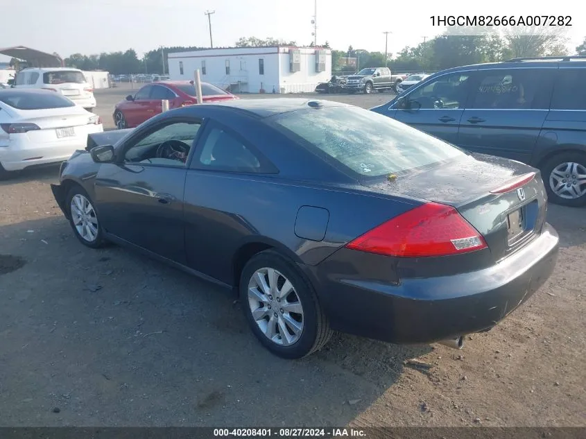 2006 Honda Accord 3.0 Ex VIN: 1HGCM82666A007282 Lot: 40208401