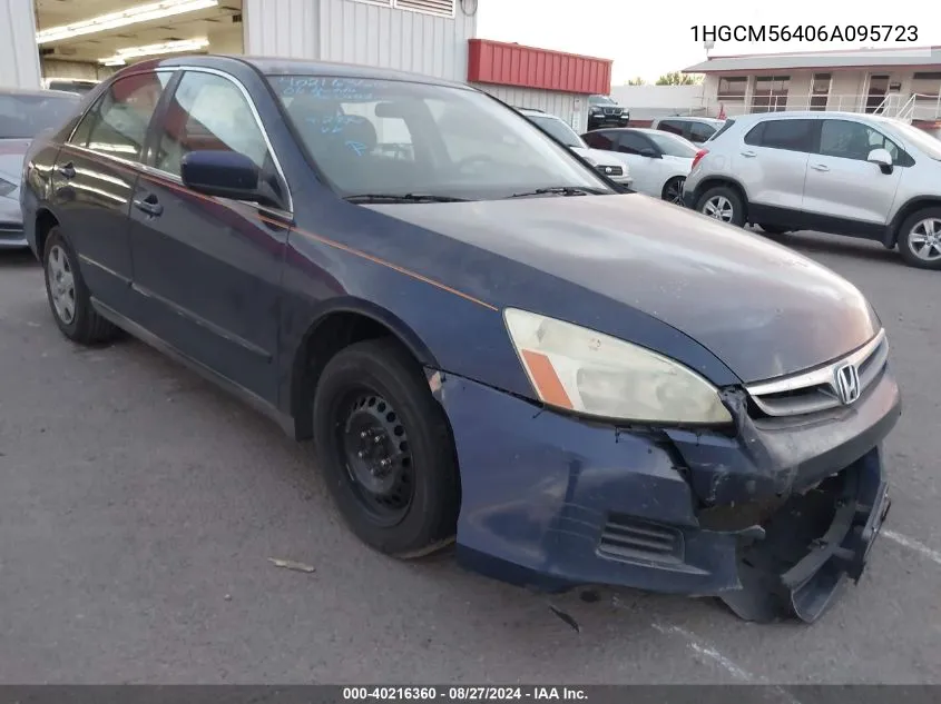 2006 Honda Accord 2.4 Lx VIN: 1HGCM56406A095723 Lot: 40216360