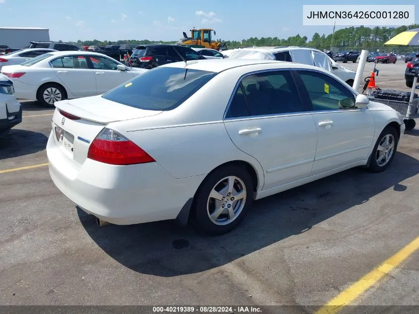 2006 Honda Accord Hybrid VIN: JHMCN36426C001280 Lot: 40219389