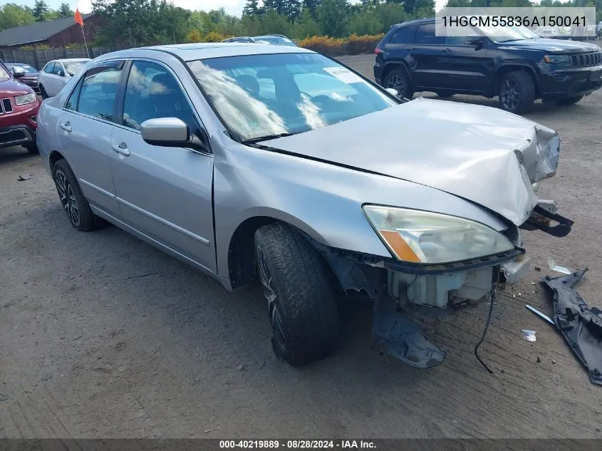 2006 Honda Accord 2.4 Ex VIN: 1HGCM55836A150041 Lot: 40219889