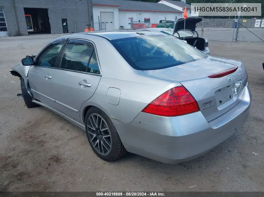 1HGCM55836A150041 2006 Honda Accord 2.4 Ex