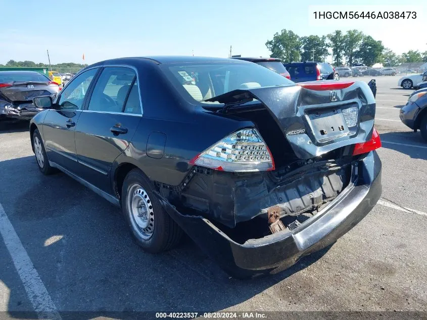 1HGCM56446A038473 2006 Honda Accord 2.4 Lx