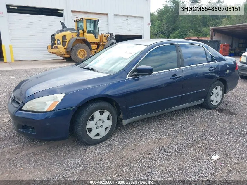 3HGCM56486G703151 2006 Honda Accord 2.4 Lx