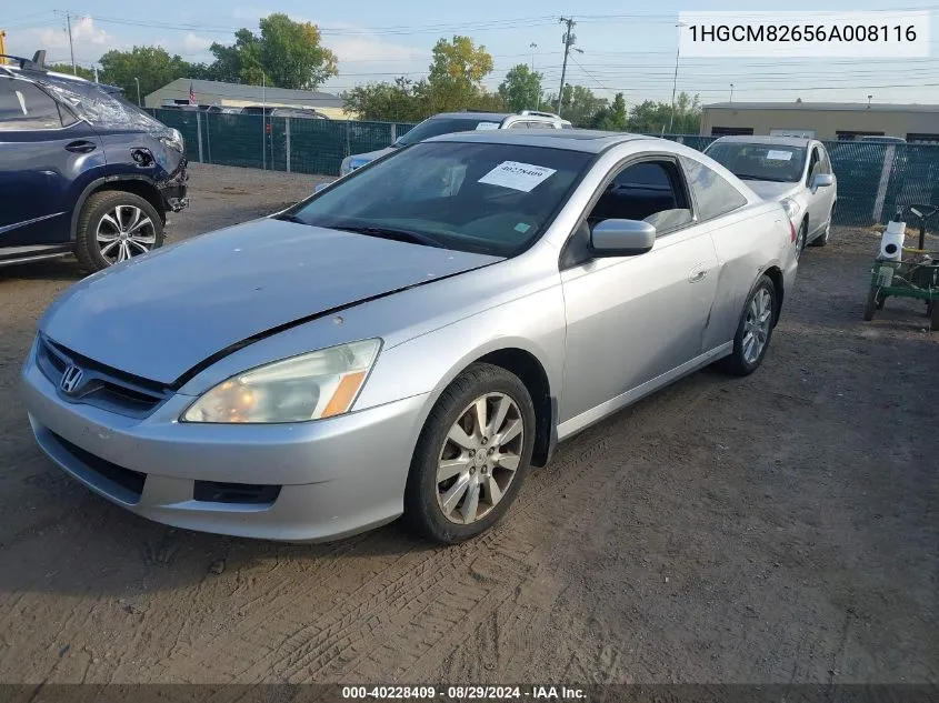 2006 Honda Accord 3.0 Ex VIN: 1HGCM82656A008116 Lot: 40228409