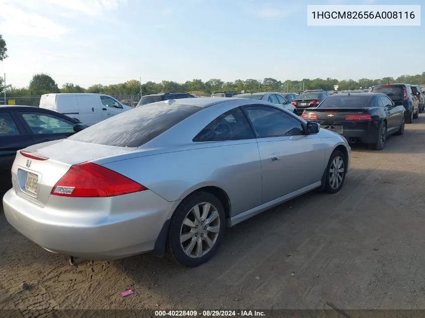 1HGCM82656A008116 2006 Honda Accord 3.0 Ex