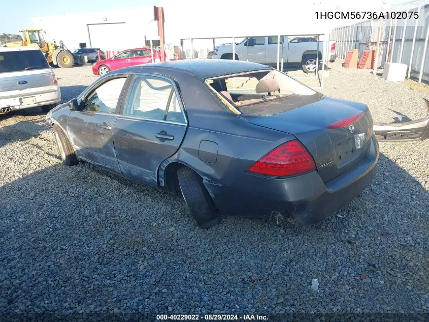 2006 Honda Accord 2.4 Ex VIN: 1HGCM56736A102075 Lot: 40229022