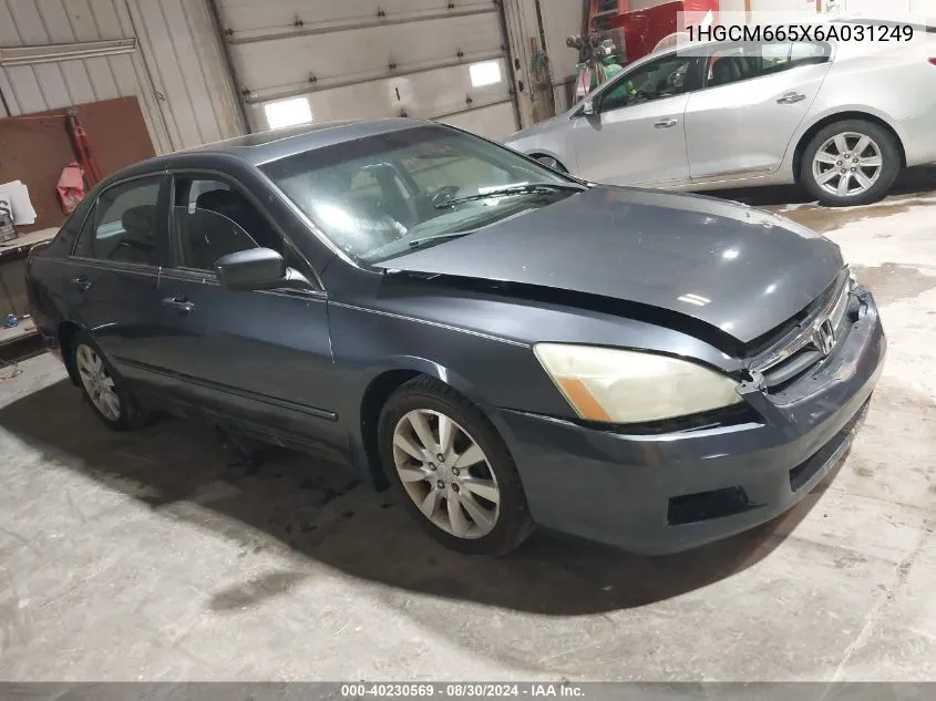 2006 Honda Accord 3.0 Ex VIN: 1HGCM665X6A031249 Lot: 40230569