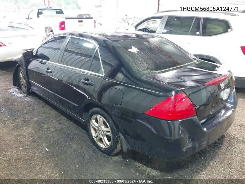 1HGCM56806A124771 2006 Honda Accord 2.4 Ex