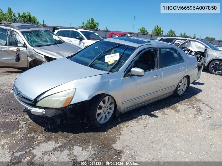 2006 Honda Accord 3.0 Ex VIN: 1HGCM66596A007850 Lot: 40241331