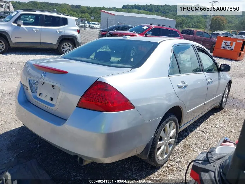 2006 Honda Accord 3.0 Ex VIN: 1HGCM66596A007850 Lot: 40241331