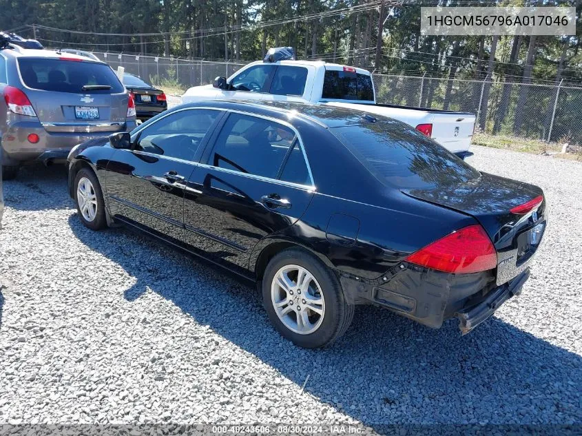 2006 Honda Accord 2.4 Ex VIN: 1HGCM56796A017046 Lot: 40243606