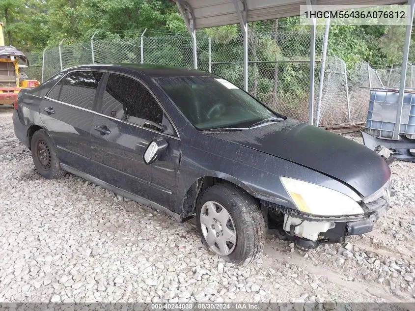 1HGCM56436A076812 2006 Honda Accord 2.4 Lx