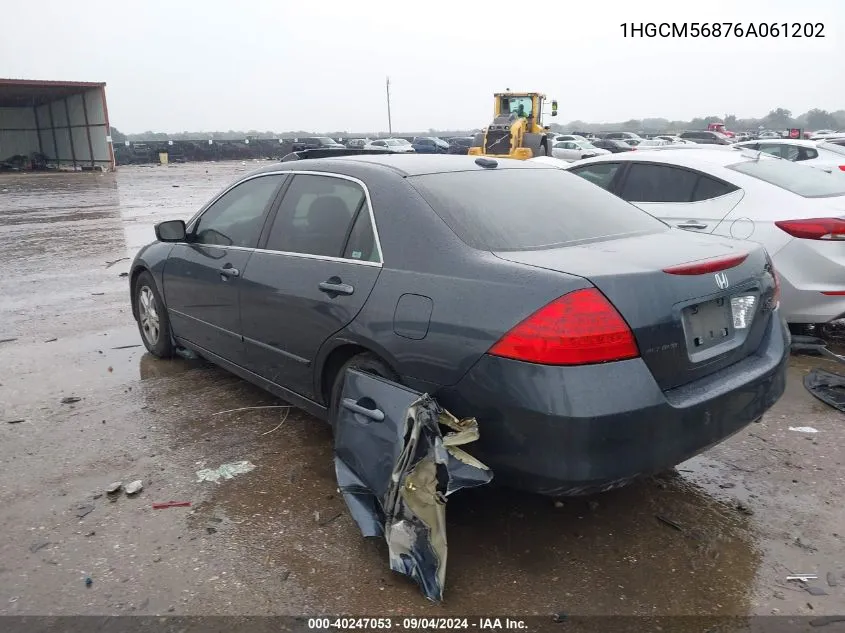 1HGCM56876A061202 2006 Honda Accord Ex