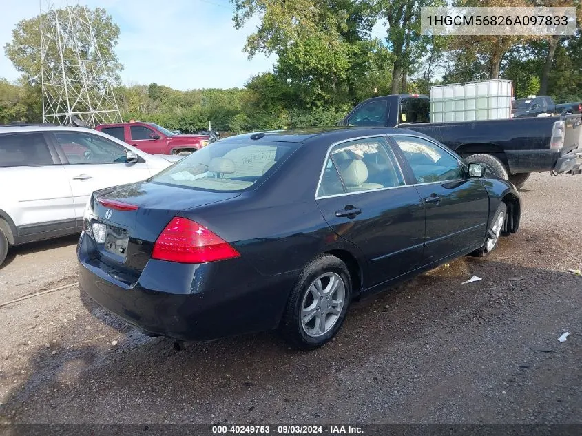 1HGCM56826A097833 2006 Honda Accord 2.4 Ex