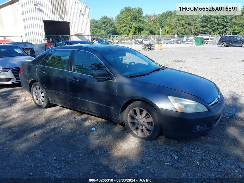 1HGCM66526A016891 2006 Honda Accord 3.0 Ex