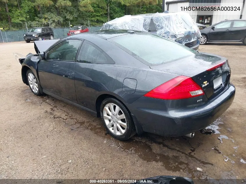 2006 Honda Accord 3.0 Ex VIN: 1HGCM82656A000324 Lot: 40263351