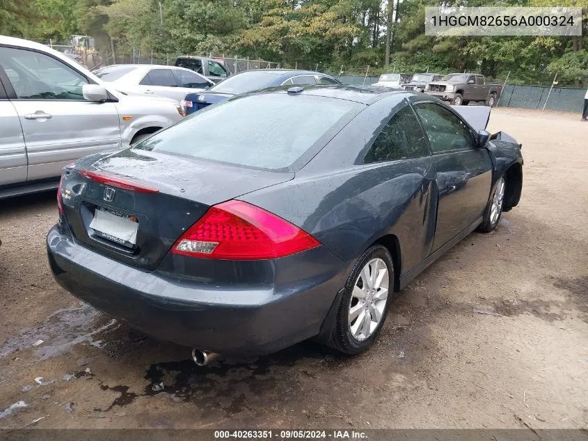 1HGCM82656A000324 2006 Honda Accord 3.0 Ex