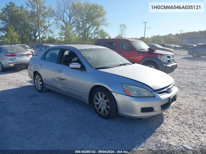 2006 Honda Accord 3.0 Ex VIN: 1HGCM66546A035121 Lot: 40266142