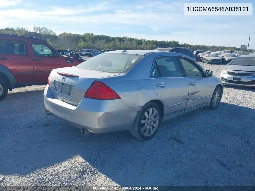 2006 Honda Accord 3.0 Ex VIN: 1HGCM66546A035121 Lot: 40266142