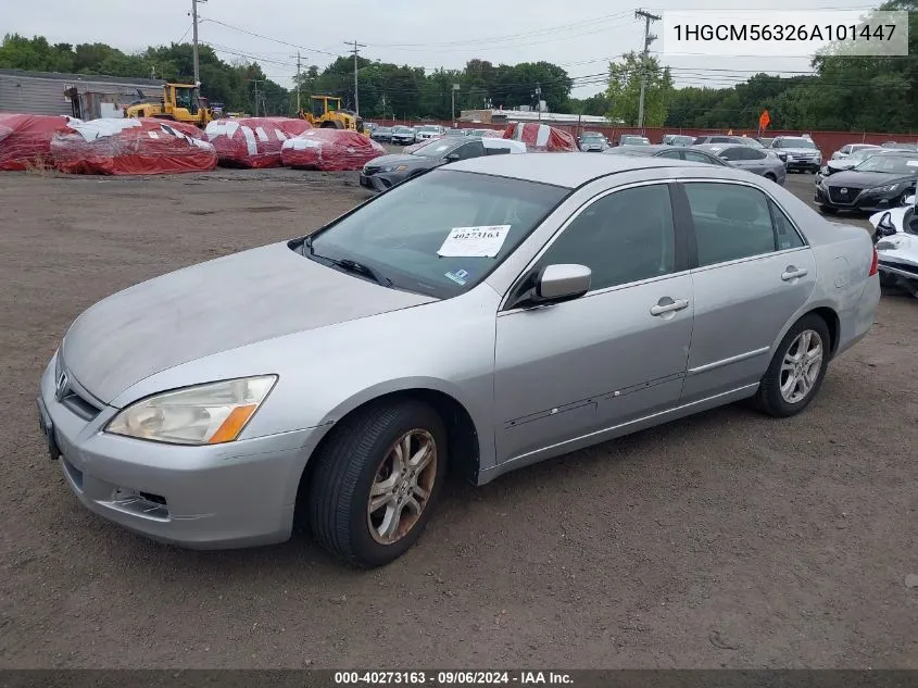 2006 Honda Accord 2.4 Se VIN: 1HGCM56326A101447 Lot: 40273163