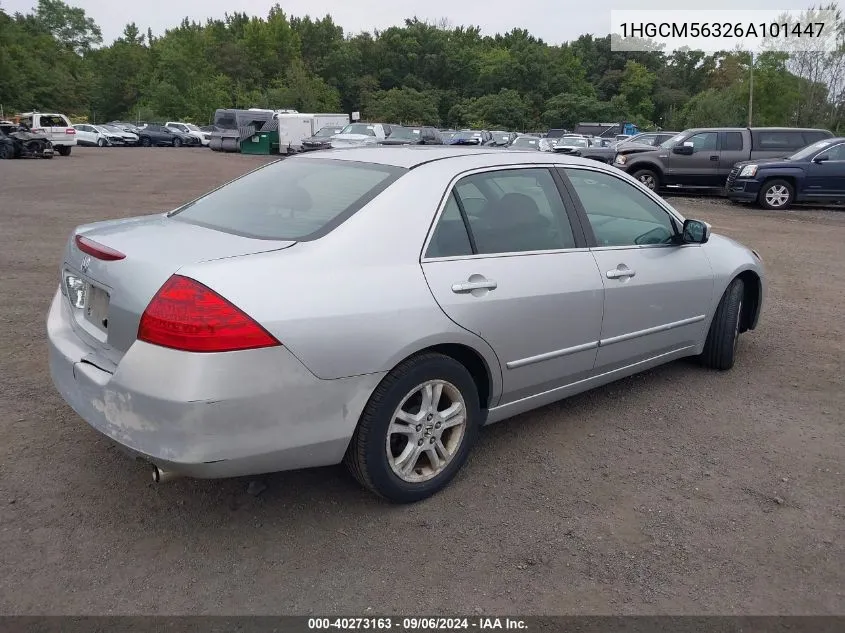 2006 Honda Accord 2.4 Se VIN: 1HGCM56326A101447 Lot: 40273163